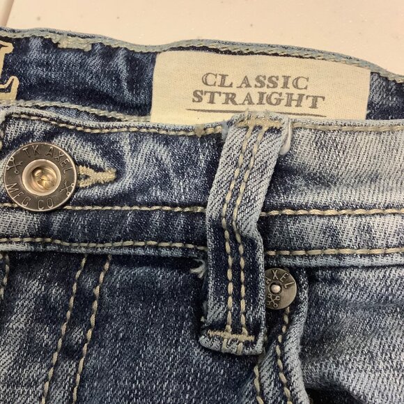 Axel Boys Jeans Size 14 Classic Straight Light Wash Embroidered Pockets - Picture 10 of 13